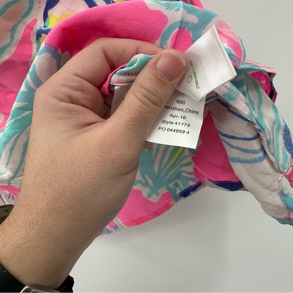 Lilly Pulitzer Elsa top in Kir Royal Pink Swept By The Tides Size XS - Picture 6 of 8